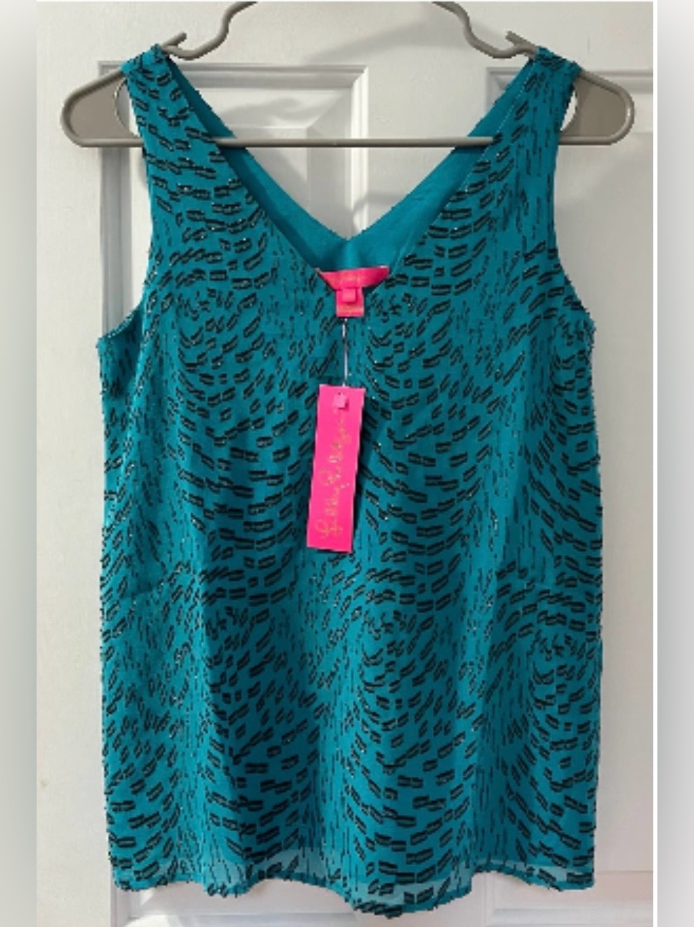 Lilly Pulitzer Teal Sleeveless Printed Camisole